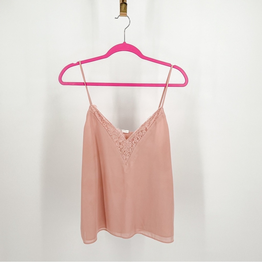 Melrose and Market Dusty Pink Lace Trim Tank Top